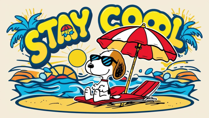 Snoopy Relaxing with Sunglasses