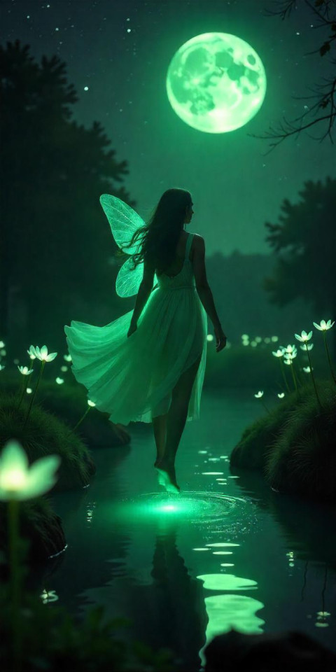 Wonderful natural moon girl, awesome image