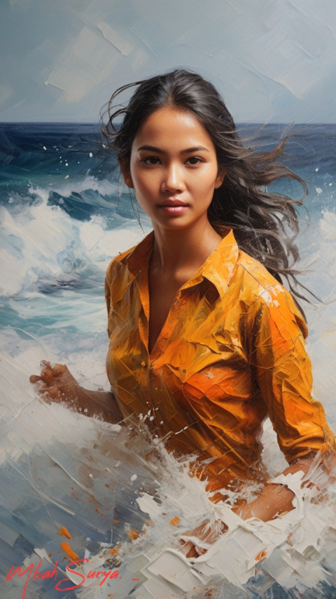 " Bathing in the sea "