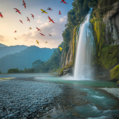majestic waterfall