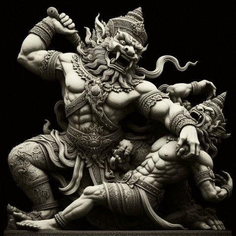 Pertarungan Rahwana dan Hanuman