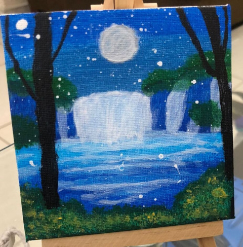 The glistening waterfall