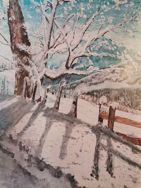 Next to the road