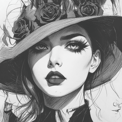 Pretty lady pencil sketch