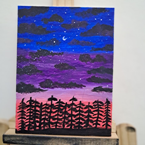 Dreamy night draped in a dusk of stars