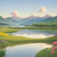 Blue Sky and Mountains