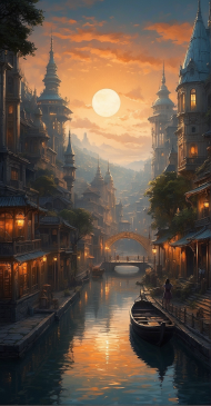 Fantasy city digital artwork