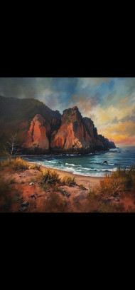 Horizon of Dreams: Ethereal Oil on Canvas"*