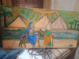 The holy family visiting egypt